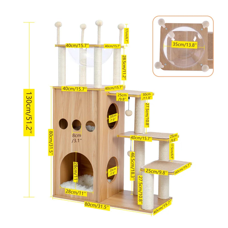 Árvore para gatos de design 89 cm – Elegância e conforto para espaços pequenos