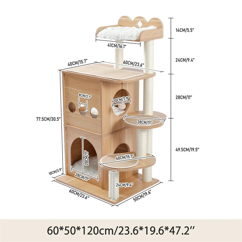 Árvore para gatos de design 89 cm – Elegância e conforto para espaços pequenos