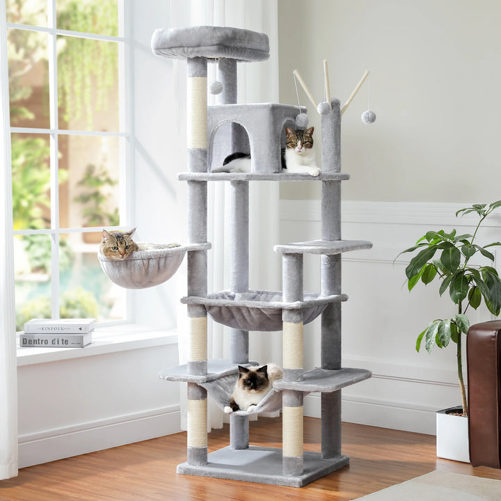 Torre para gatos XXL 175 cm – 7 níveis, redes XL e maior estabilidade