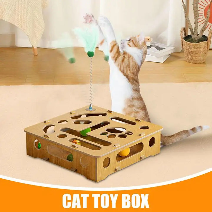 Brinquedo quebra-cabeça de gato de madeira: despertar mental, brincadeira sem fim