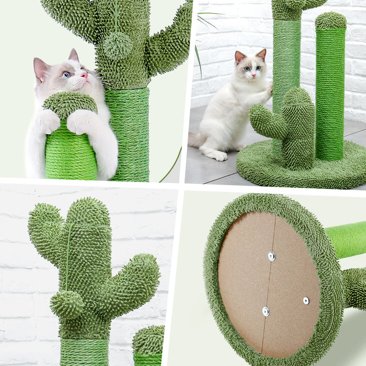 Arranhador de gato em forma de cacto que canaliza instinto com estilo