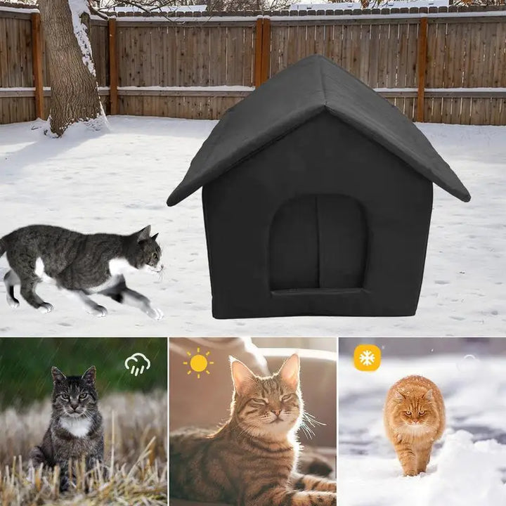 Abrigo externo para gatos vadios – discreto, acolhedor e reconfortante