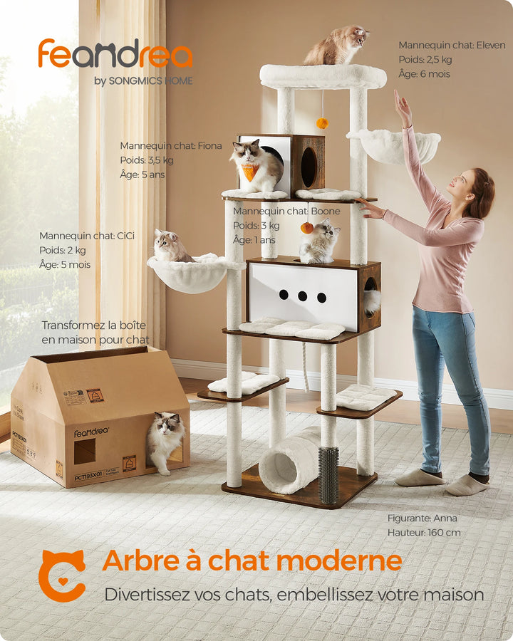Árvore para gatos 197 cm – Um refúgio estável para vários gatos