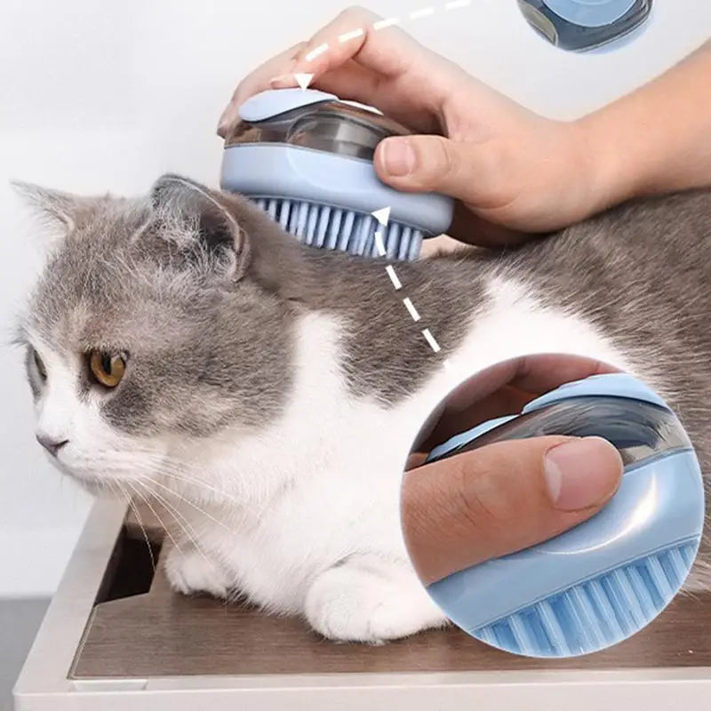 Escova de banho para cães e gatos: pelos macios, massagem relaxante