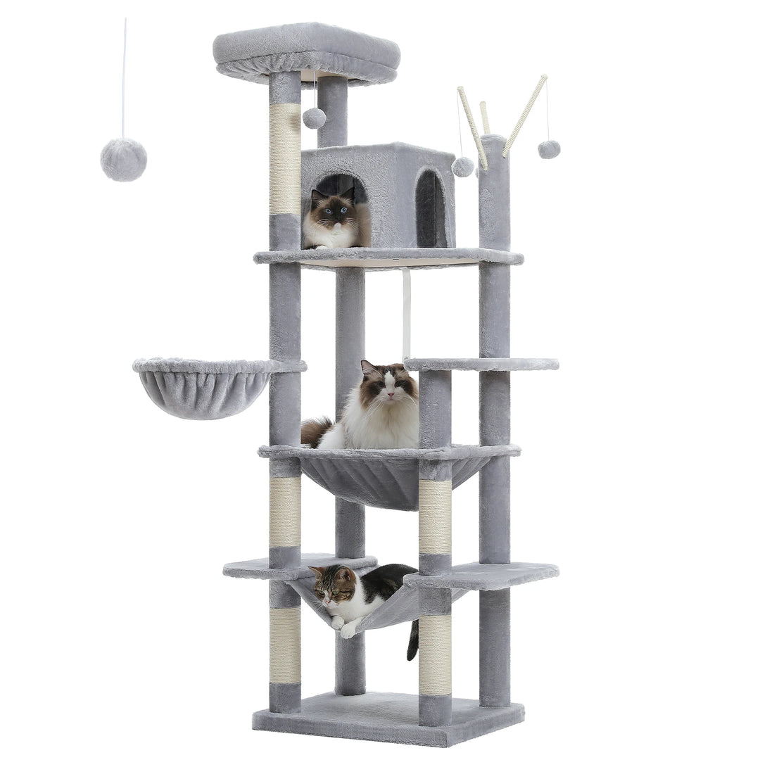 Torre para gatos XXL 175 cm – 7 níveis, redes XL e maior estabilidade