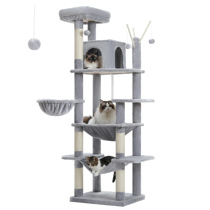 Torre para gatos XXL 175 cm – 7 níveis, redes XL e maior estabilidade