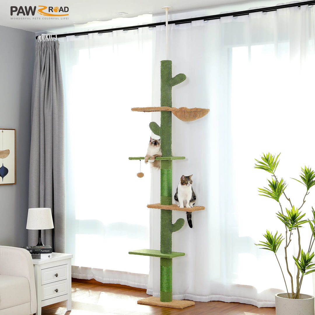 Árvore para gatos Cactus – 5 níveis, rede e estilo deslumbrante
