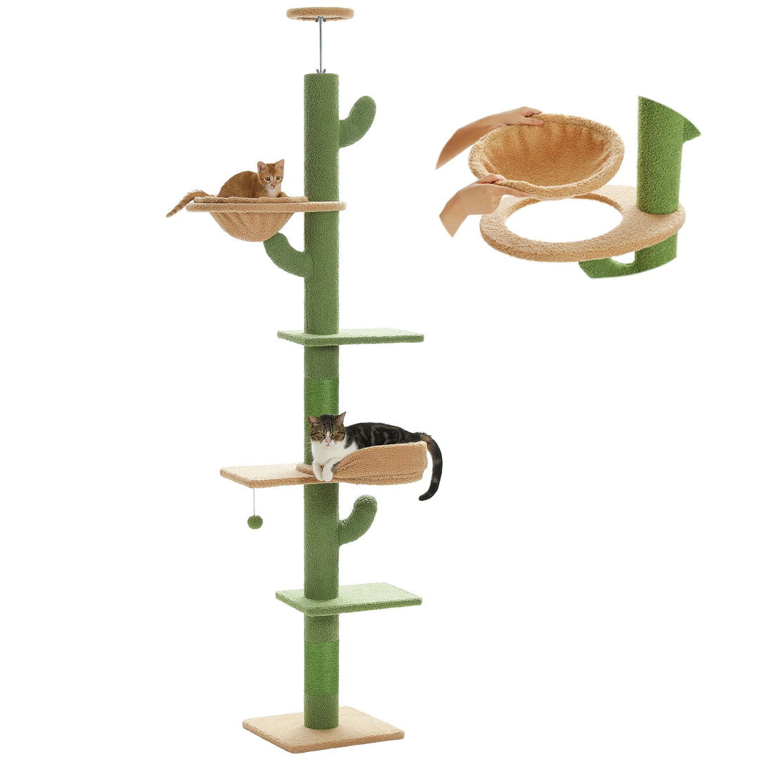 Árvore para gatos Cactus – 5 níveis, rede e estilo deslumbrante