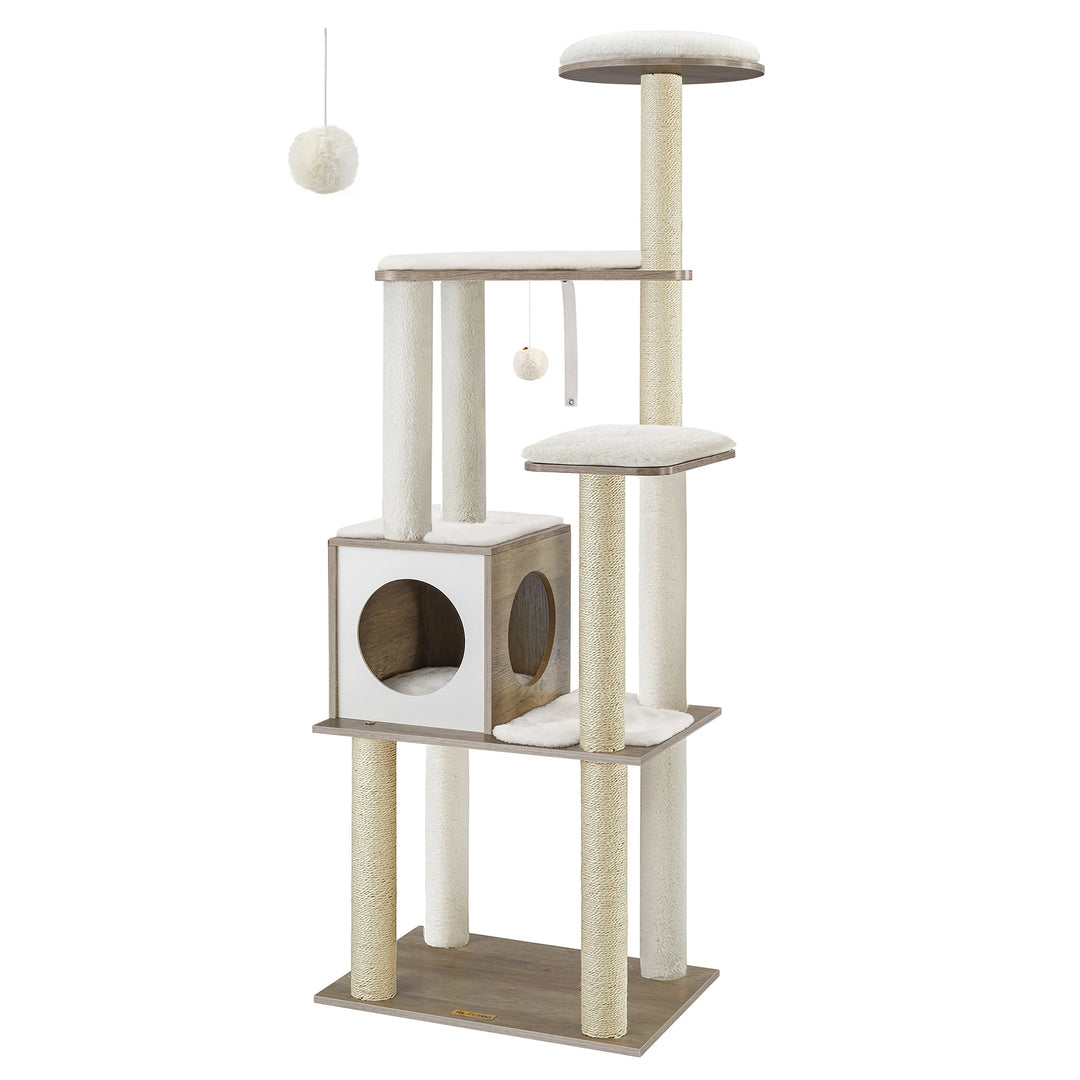 Árvore para gatos 165 cm – Refúgio vertical elegante para gatos exigentes