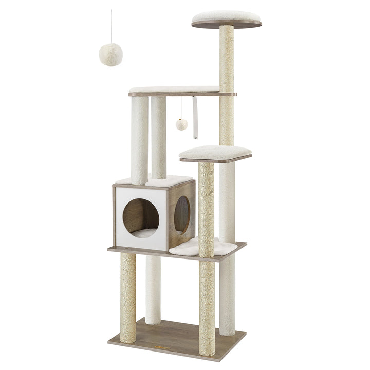 Árvore para gatos 165 cm – Refúgio vertical elegante para gatos exigentes