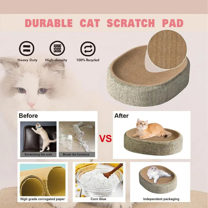 Arranhador oval para gatos: um casulo antiestresse que salva seu sofá