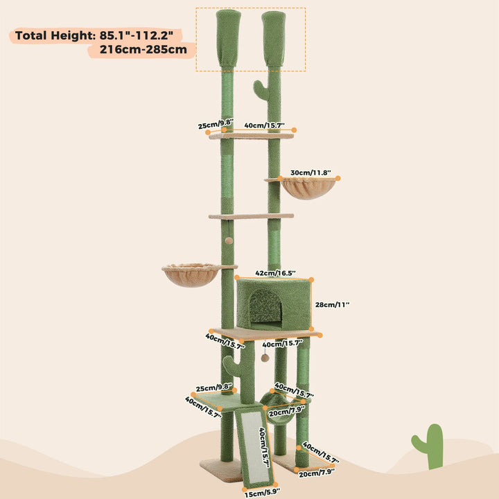 Árvore para gatos Cactus – 5 níveis, rede e estilo deslumbrante