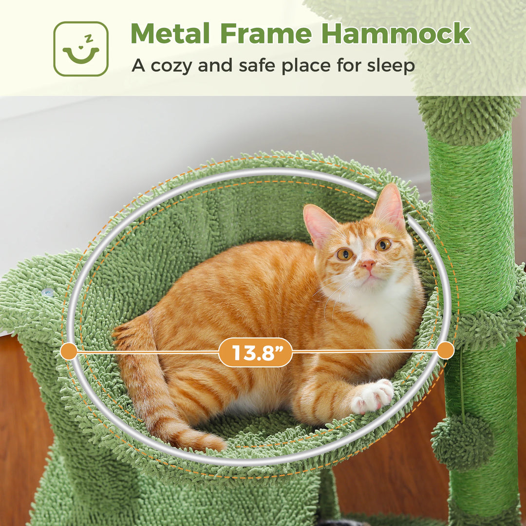 Árvore compacta para gatos em forma de cacto – conforto inteligente para espaços pequenos