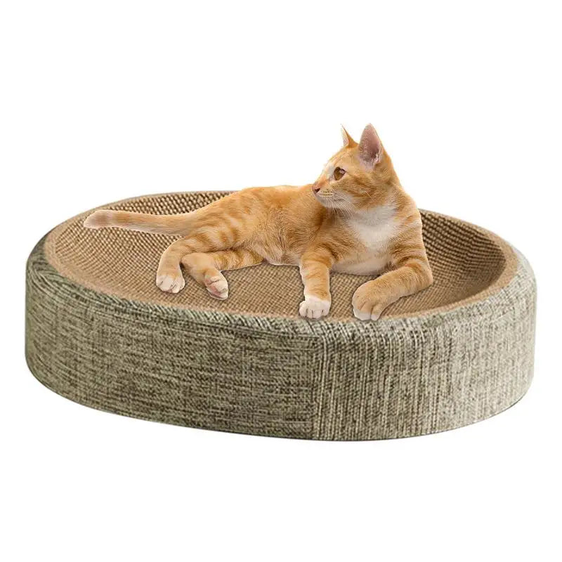 Arranhador oval para gatos: um casulo antiestresse que salva seu sofá