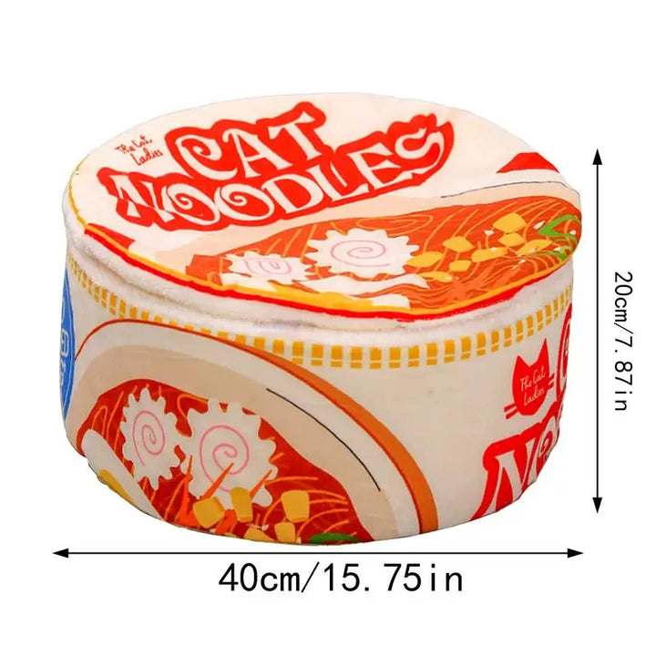 Cama para gatos com macarrão ramen que aquece o coração e o corpo