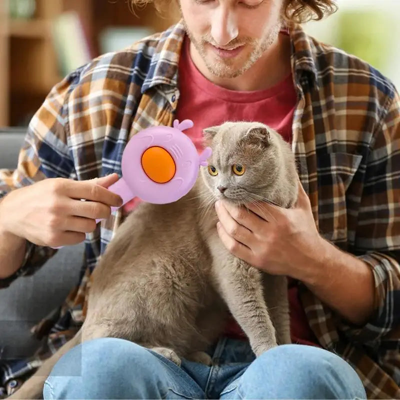 Pente anti-queda para gatos 2 em 1: cuidado suave, efeito de massagem imediato
