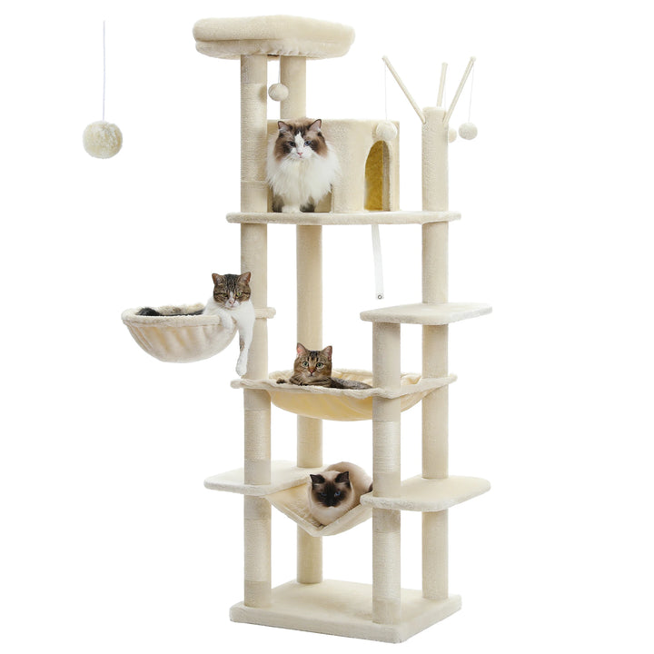 Torre para gatos XXL 175 cm – 7 níveis, redes XL e maior estabilidade