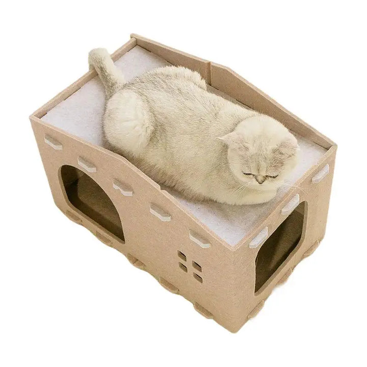 Cama de gato de camada dupla – casulo de design e refúgio secreto