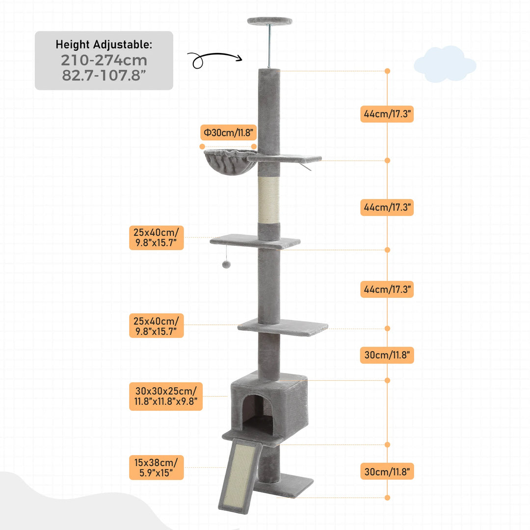 Árvore para gatos de design vertical e místico – O reino sombrio dos trepadeiras
