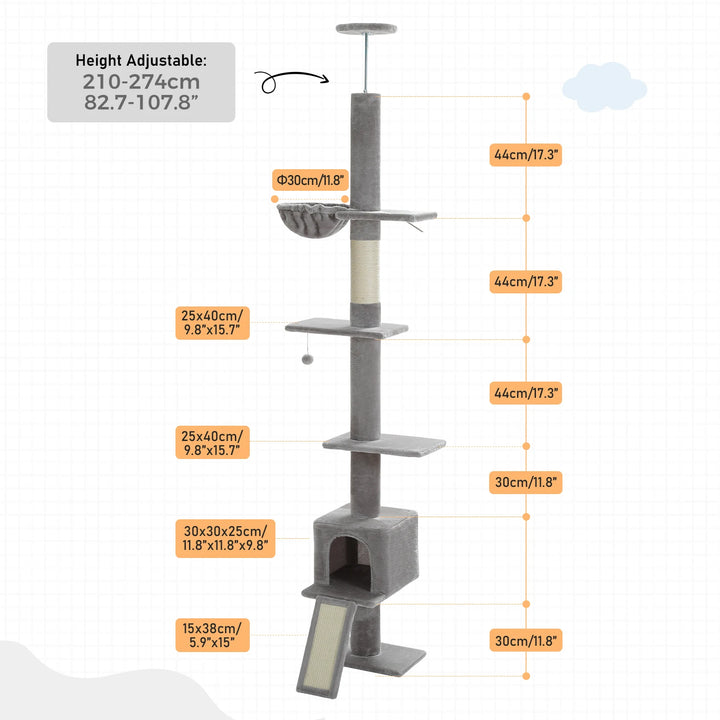 Árvore para gatos de design vertical e místico – O reino sombrio dos trepadeiras