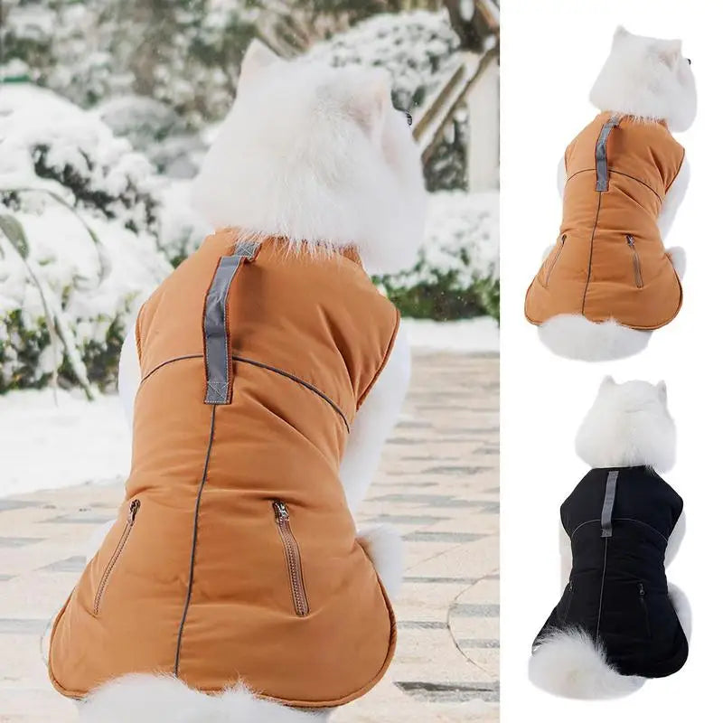 Casaco elegante de gola alta de 4 patas para cães pequenos