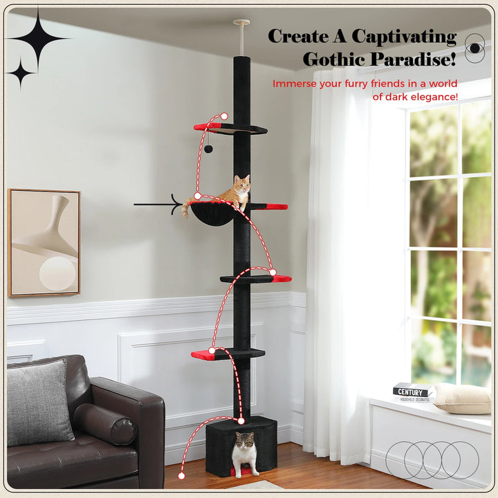Torre vertical para gatos de design – até 3 gatos, 5 níveis de liberdade