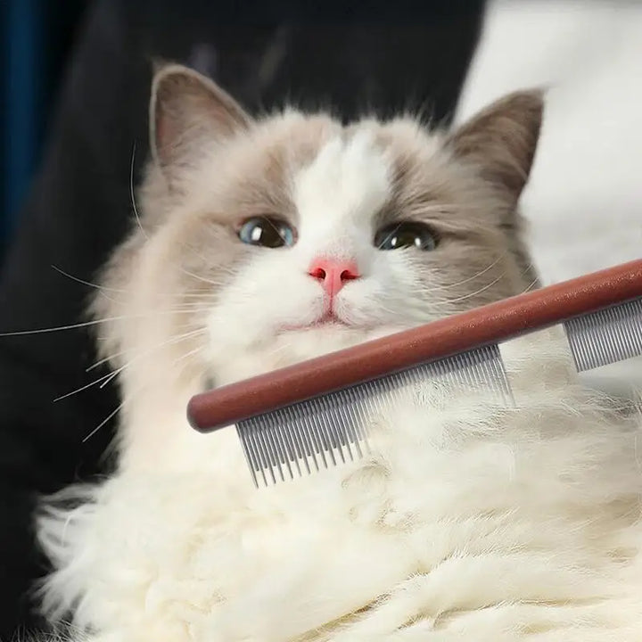Pente de madeira para pulgas para cães e gatos para cuidados calmantes
