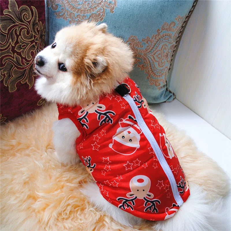Casaco de inverno para cães pequenos – Especial de Natal, quentinho e prático