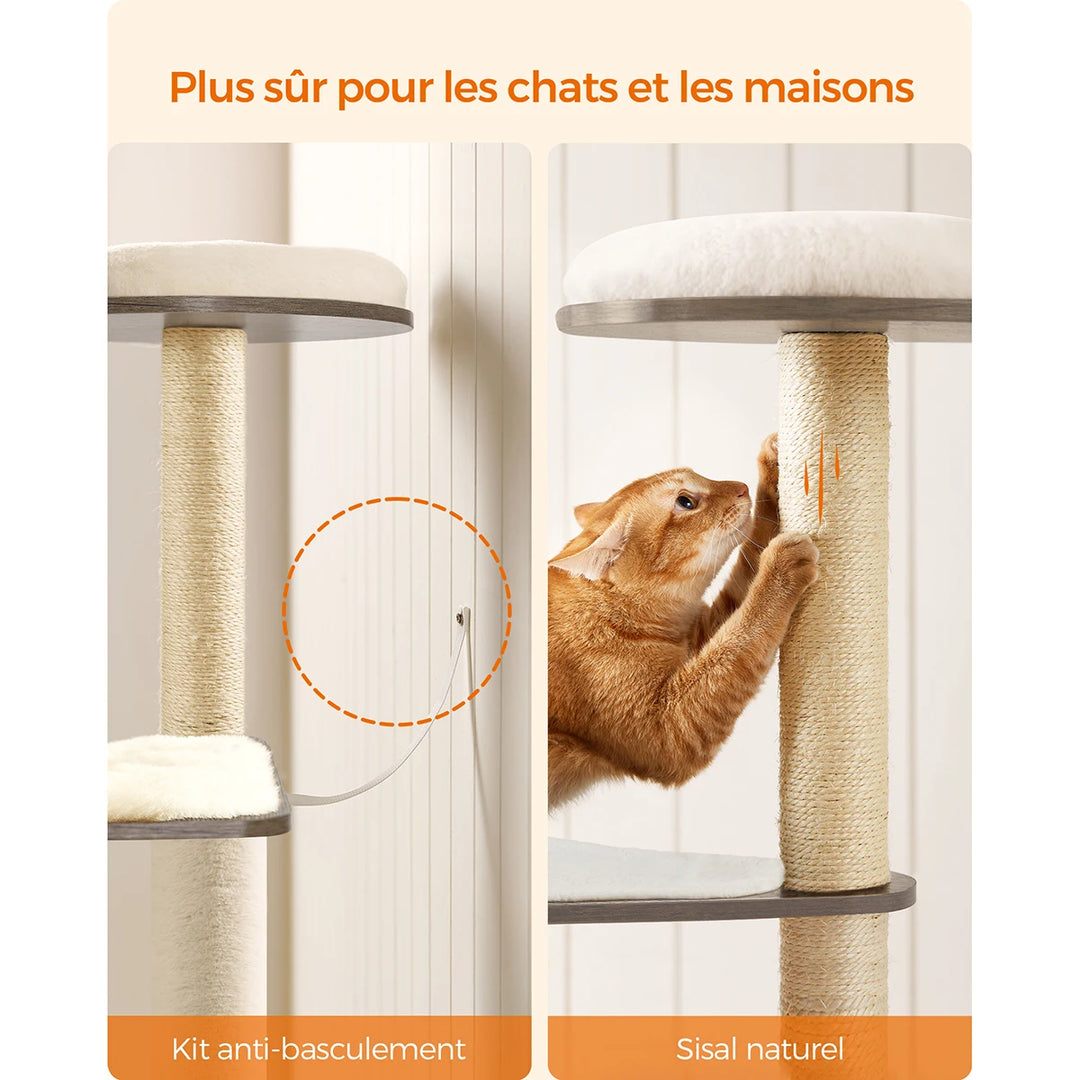 Árvore para gatos 165 cm – Refúgio vertical elegante para gatos exigentes