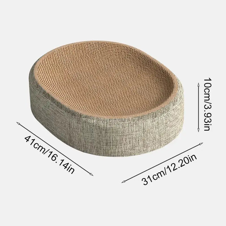 Arranhador oval para gatos: um casulo antiestresse que salva seu sofá