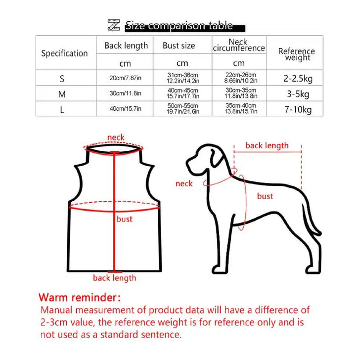 Casaco elegante de gola alta de 4 patas para cães pequenos