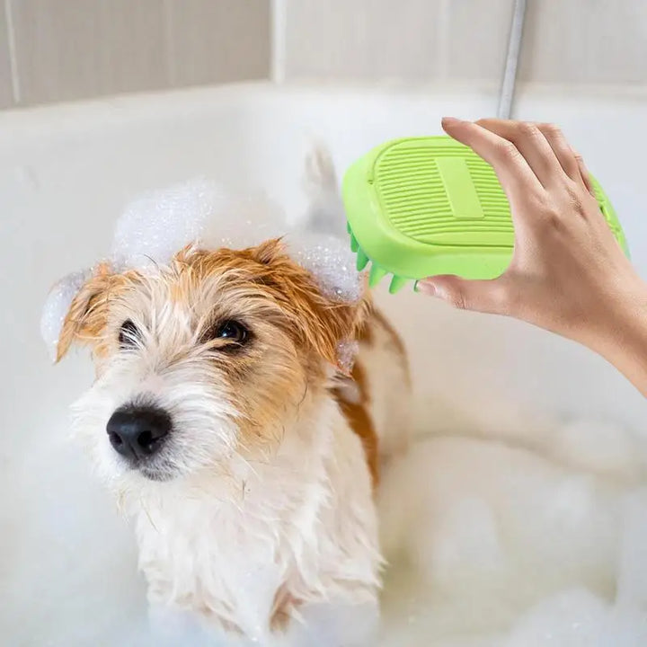 Escova de banho antiderrapante para cães: massagem relaxante e pegada segura