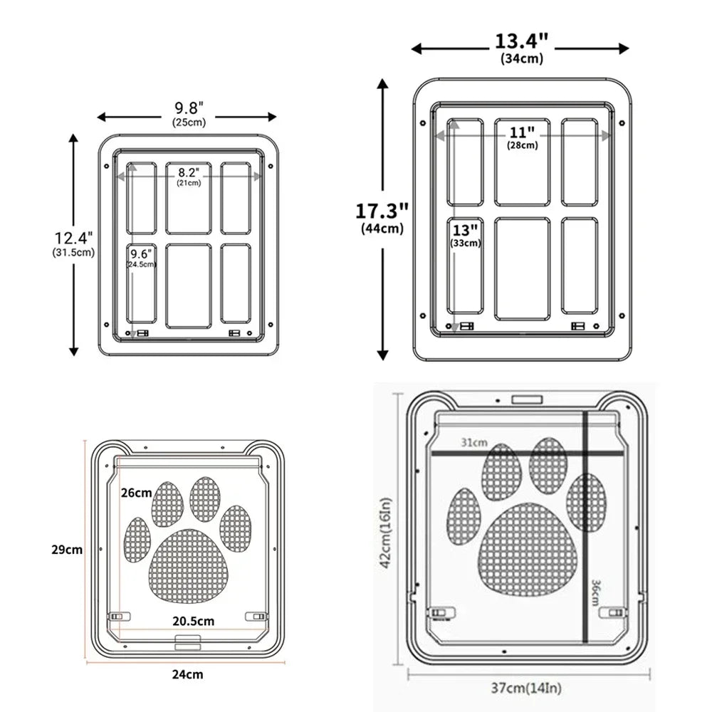 Porta de tela para cães e gatos, acesso livre e sem ruído