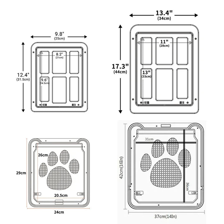 Porta de tela para cães e gatos, acesso livre e sem ruído