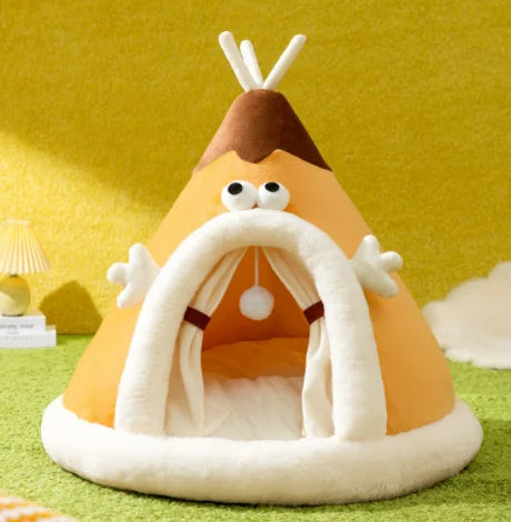 Um abrigo de inverno macio, projetado para gatos e cães pequenos