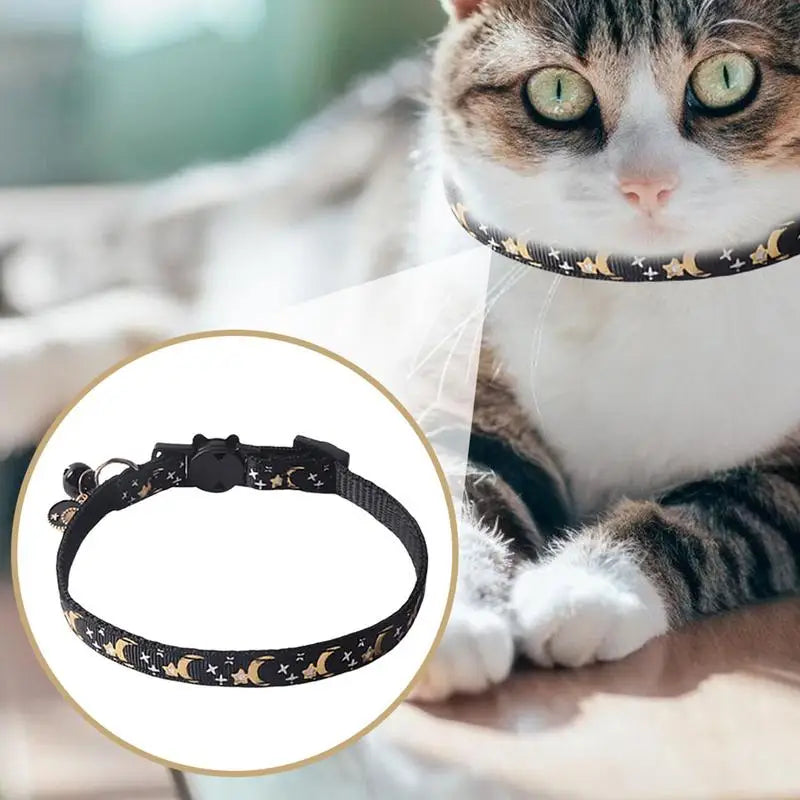 Coleira para gatos Moon &amp; Star: Laço sagrado e estilo celestial