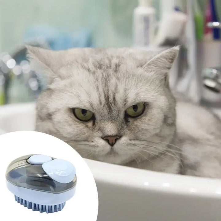 Escova de banho para cães e gatos: pelos macios, massagem relaxante