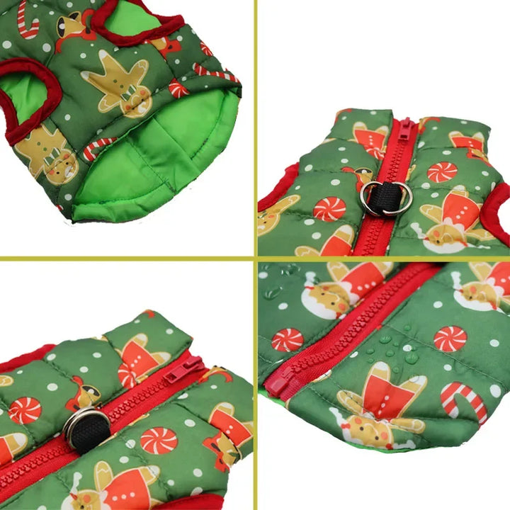 Casaco de inverno para cães pequenos – Especial de Natal, quentinho e prático