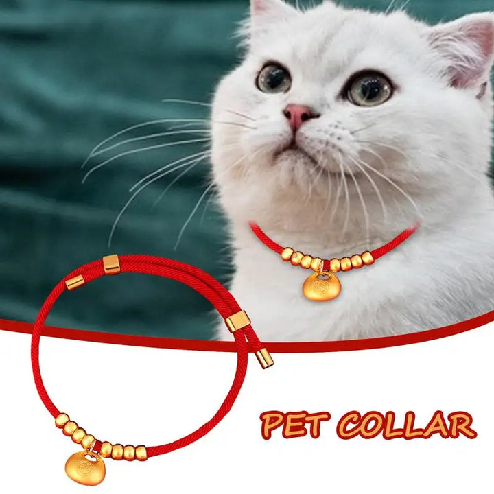 Colar de Ano Novo para cães e gatos: lingote de ouro, lembrança única, mensagem de amor