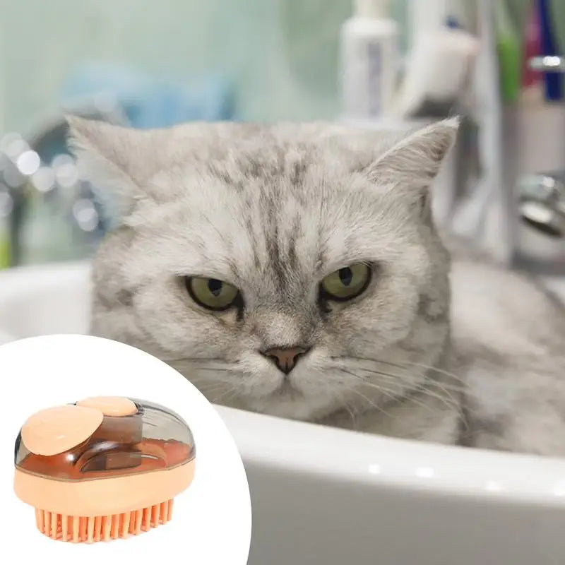 Escova de banho para cães e gatos: pelos macios, massagem relaxante