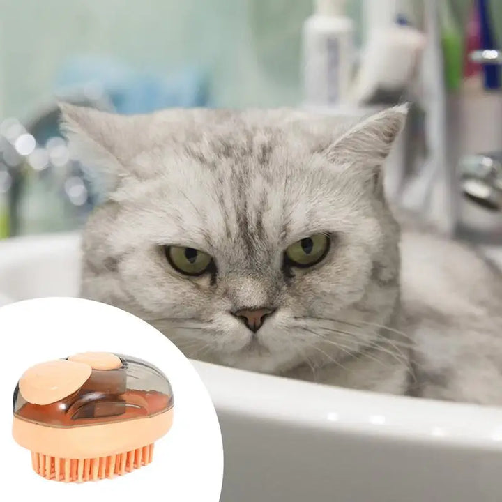 Escova de banho para cães e gatos: pelos macios, massagem relaxante