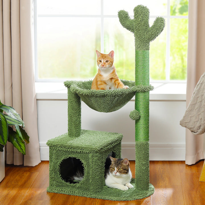 Árvore compacta para gatos em forma de cacto – conforto inteligente para espaços pequenos