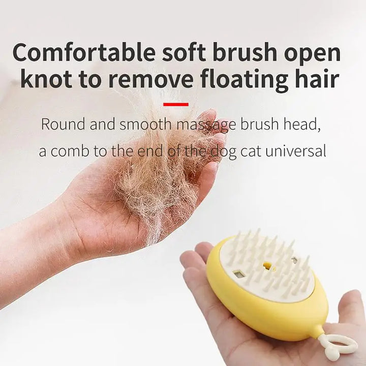 Escova de banho macia para cães e gatos com dispensador de xampu integrado