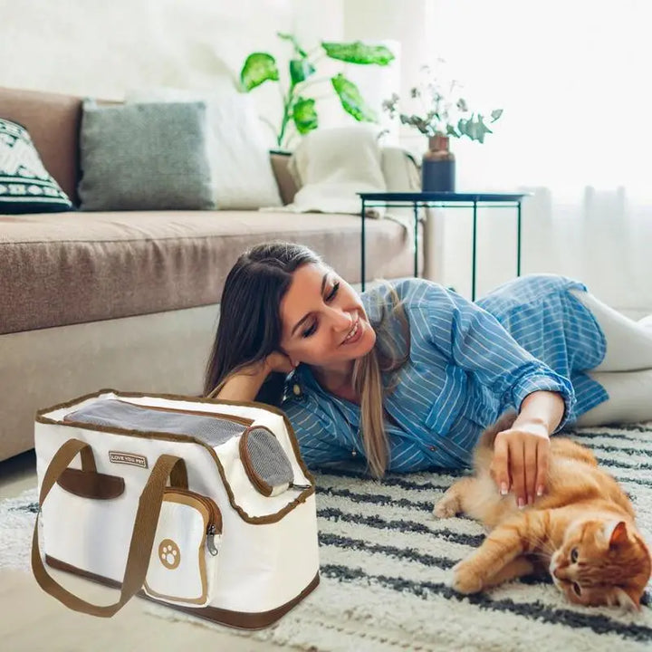 Caixa de transporte para cães e gatos do tamanho de uma cabine para passeios elegantes e delicados