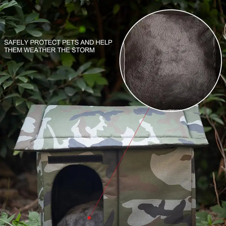 Abrigo externo camuflado para gatos vadios - Quente, à prova d'água e protetor