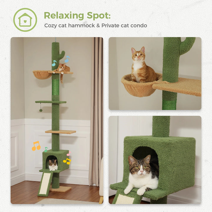 Árvore para gatos ajustável do chão ao teto – Espaço vertical seguro