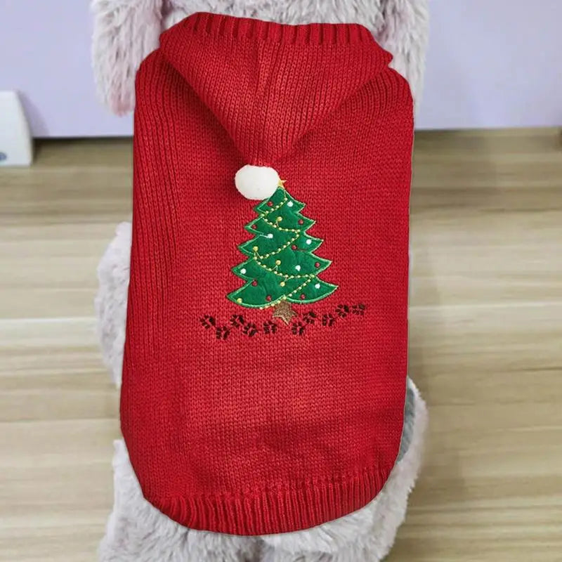 Camisola de Natal para cão com chapéu a condizer para um momento mágico