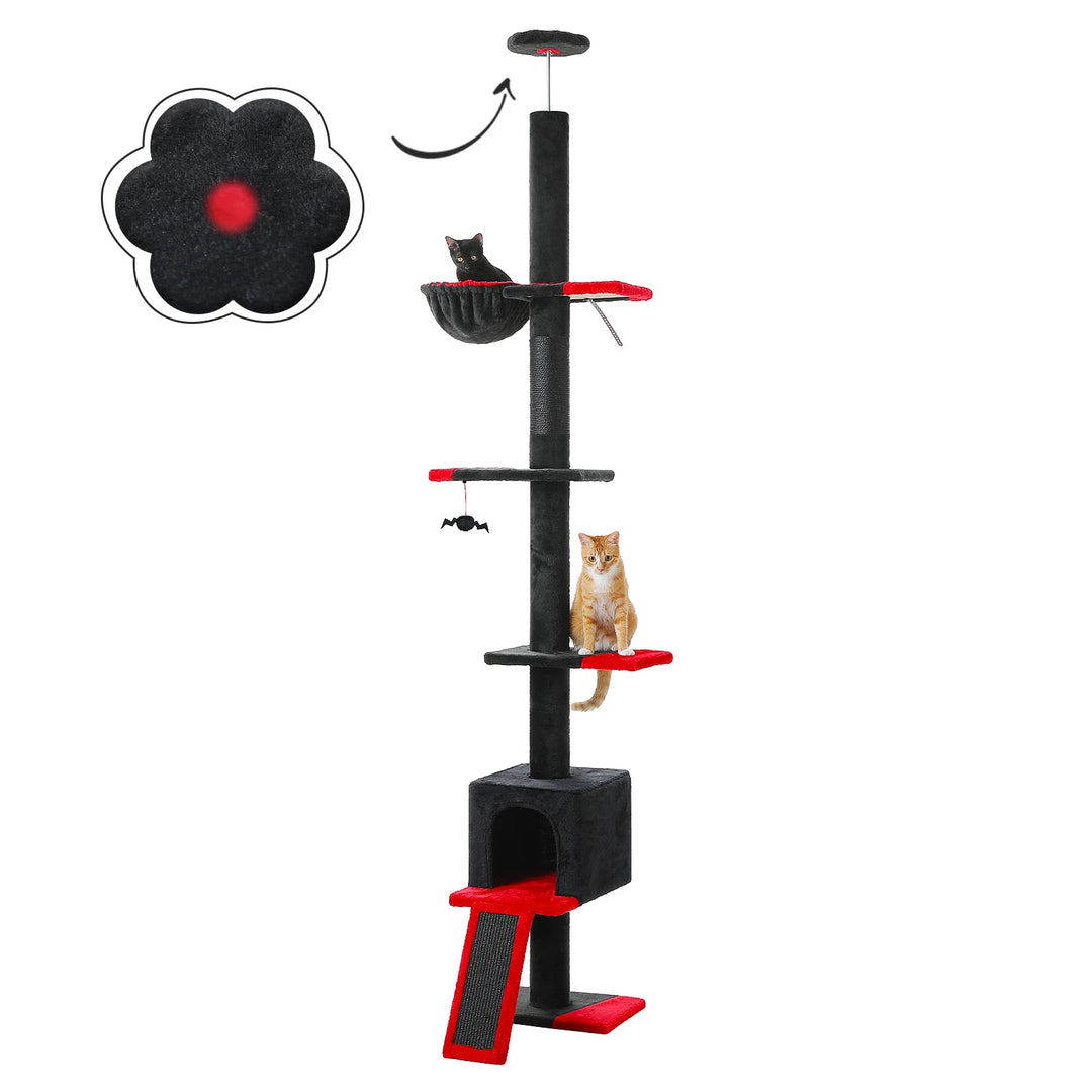Árvore para gatos de design vertical e místico – O reino sombrio dos trepadeiras