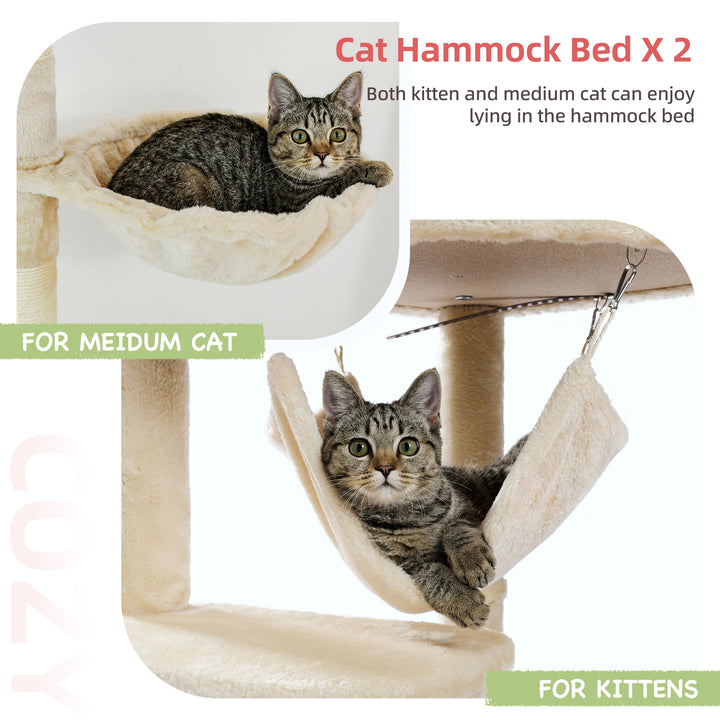Sovereign Cat Tower – 7 níveis, condomínio, redes e poleiro transparente