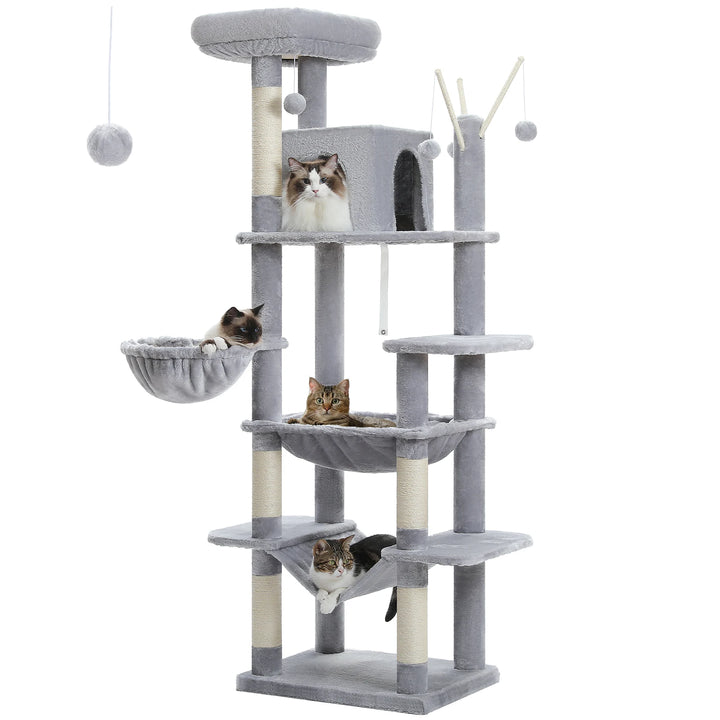 Torre para gatos XXL 175 cm – 7 níveis, redes XL e maior estabilidade